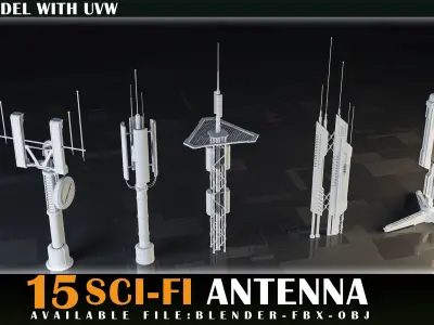 15 SCI-FI ANTENNA VOL 01 3D model