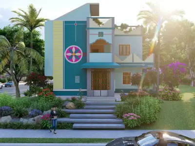 Double Story Home Design 3D model