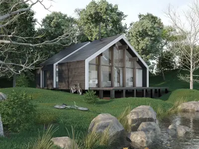 Forest Cabin House 3D model