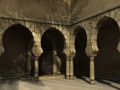 Desert Oasis 2 Low-poly 3D model