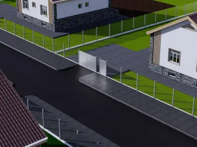 Village Low-poly 3D model