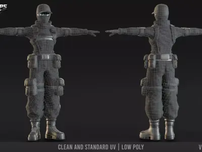 Special Ops Soldier Low-poly 3D model