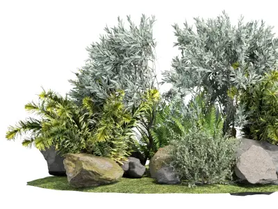 Stone and Bush Pack 25 3D model