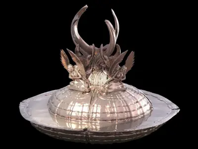 Medieval Ocean sculpted fountain sculpture pool 3D model