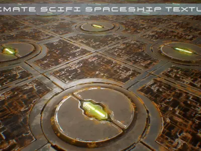 PBR Sci-Fi Spaceship Texture 16 Low-poly 3D model