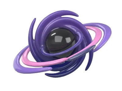 Cartoon Black Hole v1 003 Low-poly 3D model