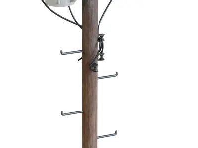 Wood Utility Poles Low-poly 3D model