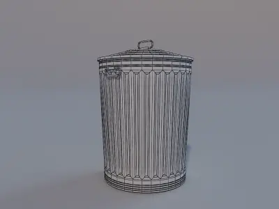 Low Poly PBR Trash Can Low-poly 3D model