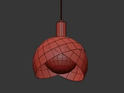 Bobblou three gold and glass pendant lights 3D model