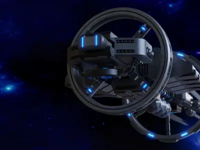 Sci-Fi Spaceship 3D model 4