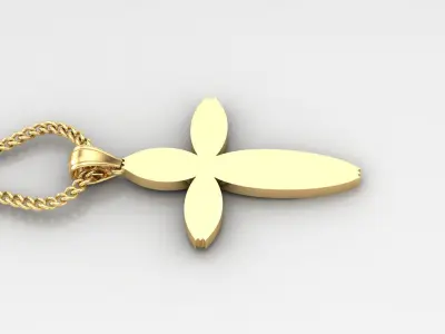 Light Gold 18K Cross Pendant 1CP086 3D print model