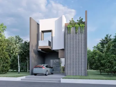 Modern Indian House Design Architecture Sketchup and Lumion File 3D model