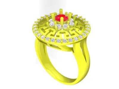 Luxury Symbolic Round Diamond Ring for Women 4816 3D print model