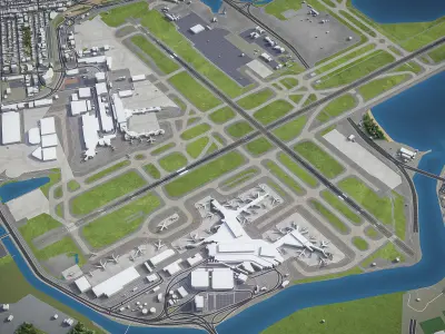 Sydney - Airport - SYD Low-poly 3D model