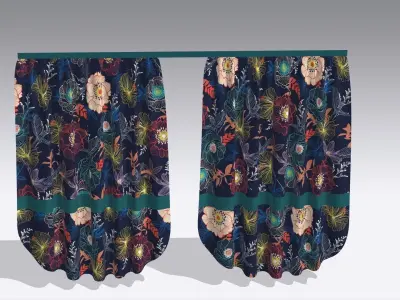 Curtain Low-poly 3D model