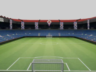 Fiorentina Football Stadium Low-poly 3D model