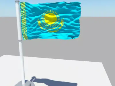 Kazakhstan flag 3D model