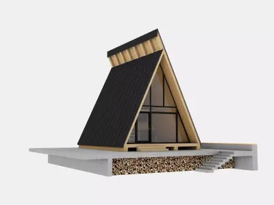 Aframe cabin Montana 3D model