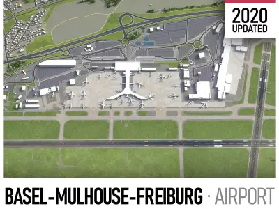 EuroAirport Basel - Mulhouse - Freiburg Low-poly 3D model