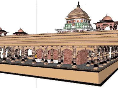 Architecture-Religion-God-Culture-Temple-0265 indian temple 3D model
