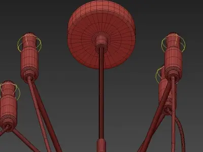 Chandelier modern in gold 3D model