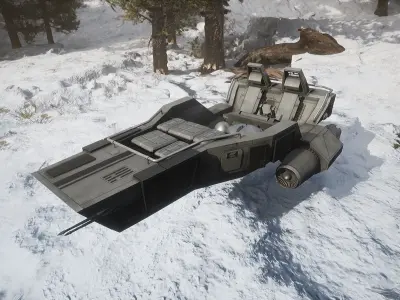 Imperial Snowspeeder Low-poly 3D model