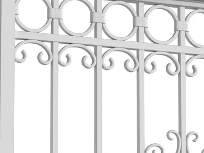 Balcony Modern Forged Fence 3D model
