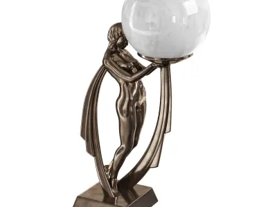 Art Nouveau Lady Lamp 3D model