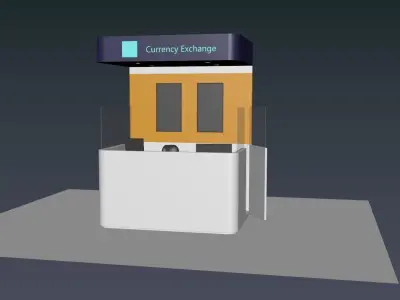 Currency exchange kiosk 3D model