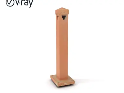 Rusty Metal Bollard D Model Pack Low-poly 3D model