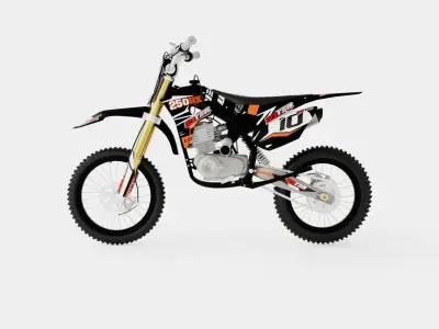 10Ten 250RX 96cm Dirt Bike Low-poly 3D model