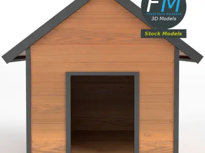 Doghouse wooden dog house 3D model