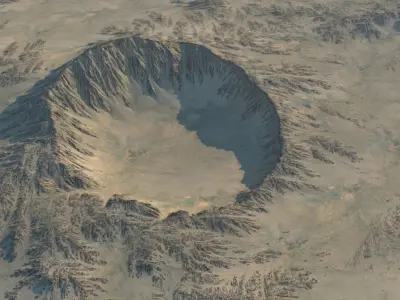 Crater 2 mountain with hole in middle 3D model
