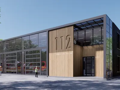 fire station Low-poly 3D model