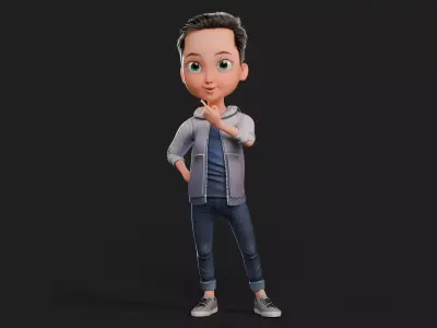  Cartoon Scifi Boy Low-poly 3D model