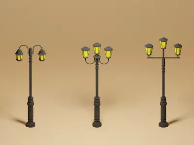 Street Lights Pack Low-poly 3D model