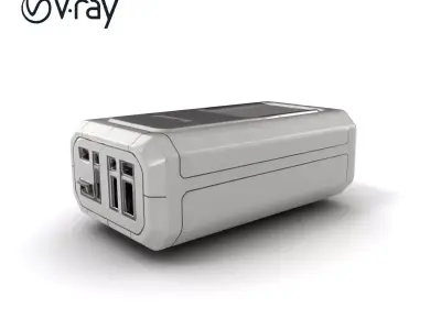High-Capacity Steel Gray Battery Pack model pack Low-poly 3D model