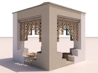 Soviet Post-modern Gazebo on Podil in Kyiv 3D model