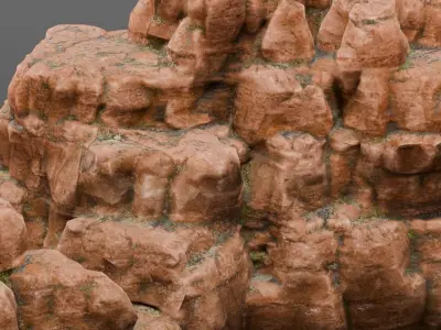 Rock Cliff 3D Model Low-poly 3D model
