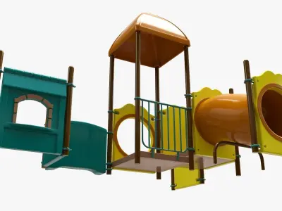 Kids playground outdoor 04 3D model
