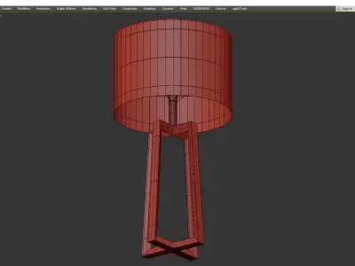 Helena Brass LED Rotary Socket Table Lamp Low-poly 3D model