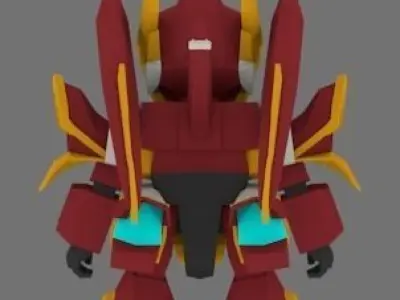 Super Mecha 9 - Tareak of Code Name T3123 Low-poly 3D model