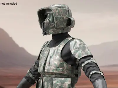  Star Wars Scout Trooper Armor Forest Camouflage Rigged for Maya 