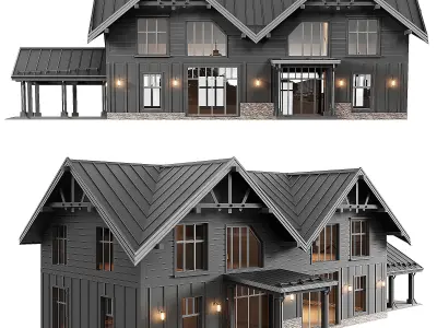 a house in harmony with nature 11 3D model