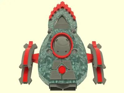 Mig - 800 Spaceship  Low-poly 3D model