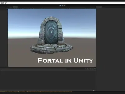 Portal Teleport Arch in the Ice Snow Arctic Low-poly 3D model