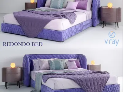REDONDO BED - Kelly bed side table -84 Table Light 3D model