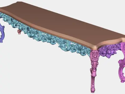 Carved tv table for CNC 03 3D model