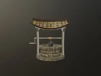 Stylized Water Well  Low-poly 3D model