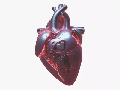 Cybernetic Heart  3D Model SciFi Biomechanical Asset 3D model